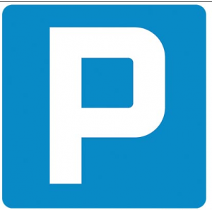 Znak na drogach wewnętrznych „Parking”.