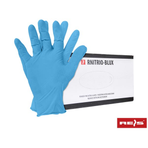 Rękawice nitrylowe w kolorze niebieskim - jednorazowe